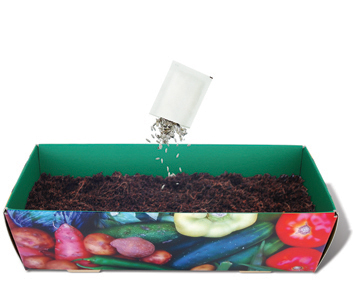 Una jardinera de cartón reciclado para el balcón